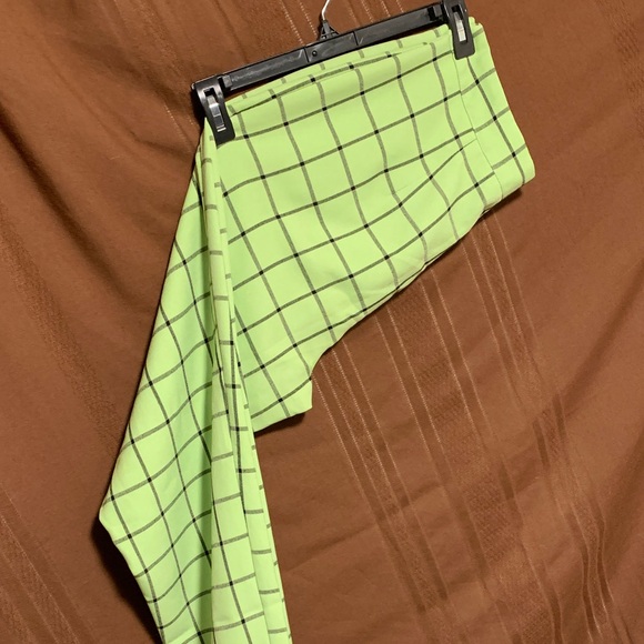 Nasty Gal Lime Checkered Pants - Picture 3 of 9